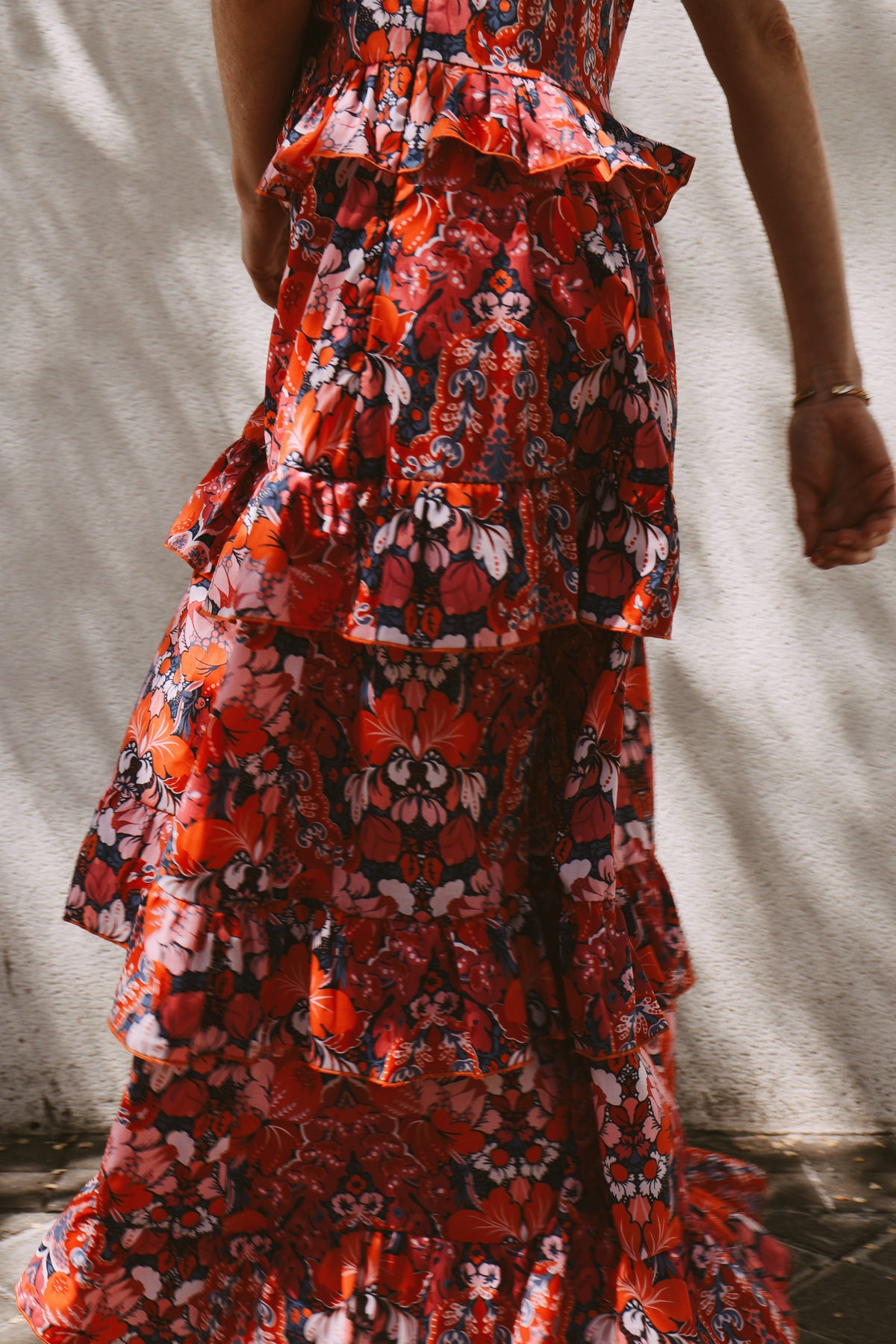 Vestido Largo Volantitos Ricky Liberty Blossom