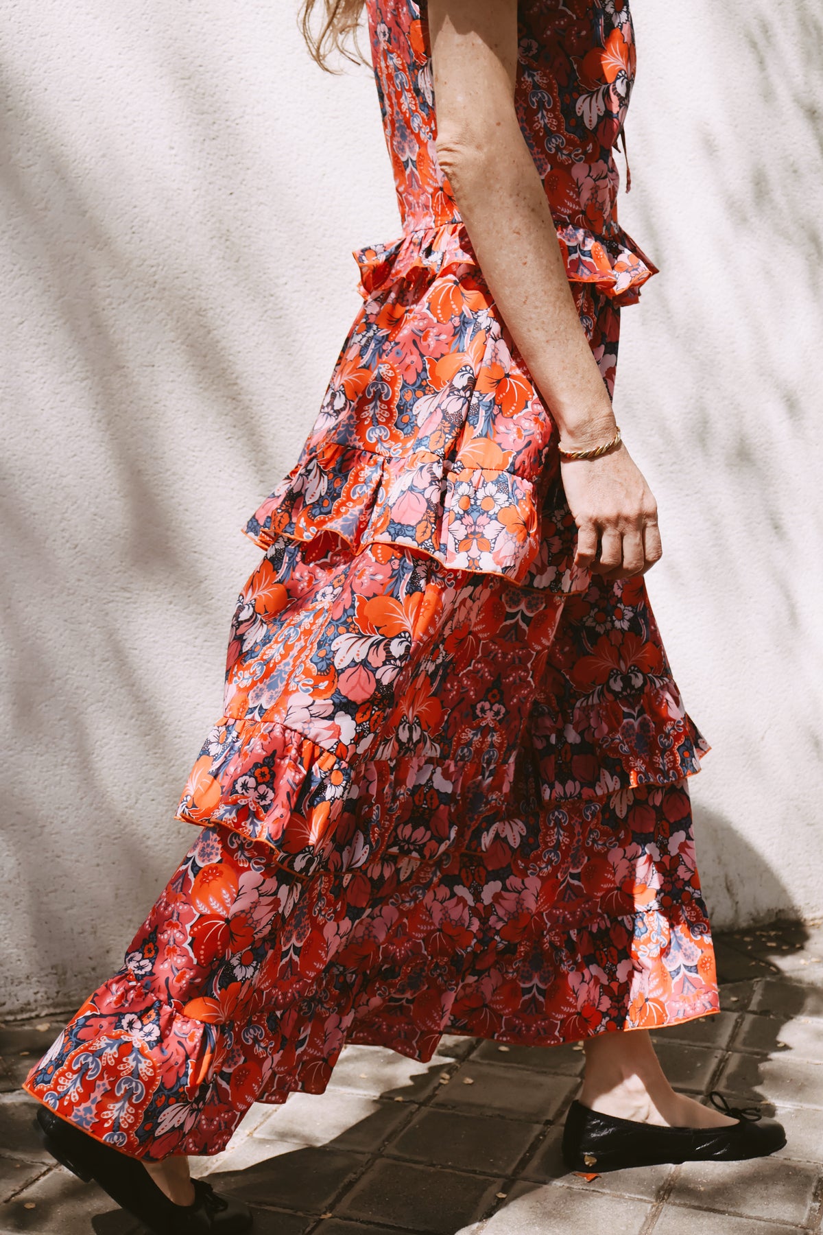 Vestido Largo Volantitos Ricky Liberty Blossom