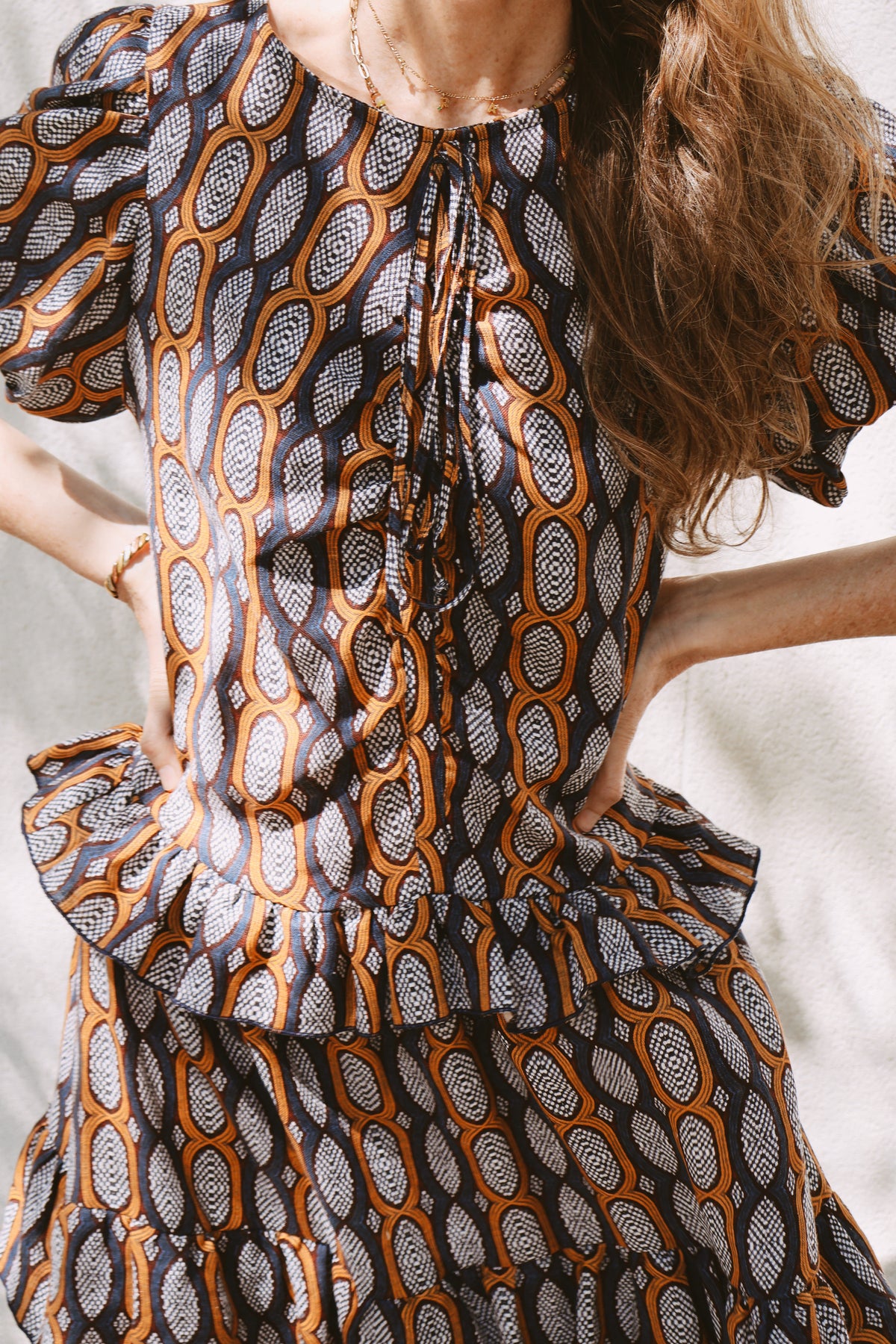 Vestido Largo Volantitos Ricky Chain