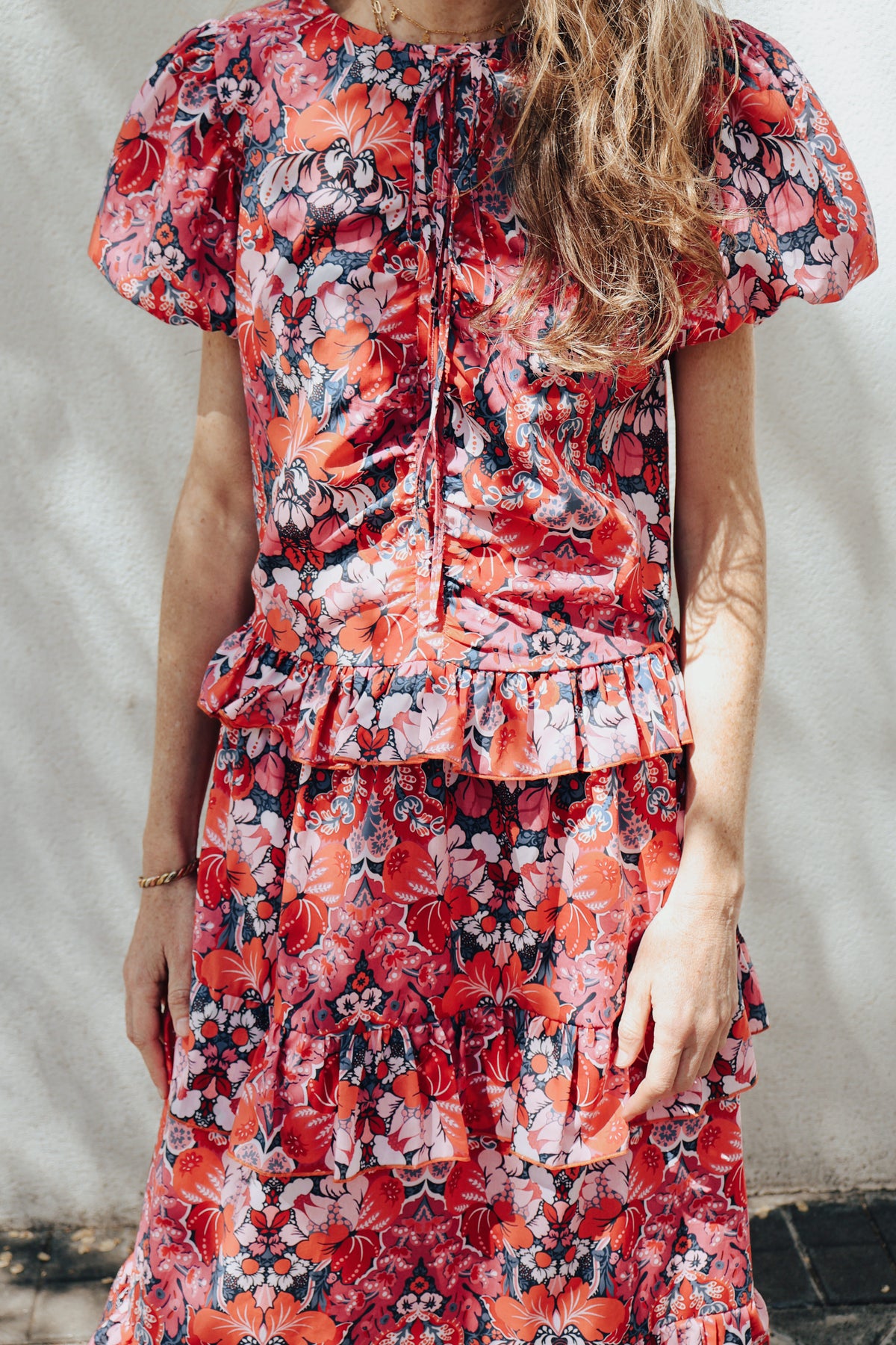 Vestido Largo Volantitos Ricky Liberty Blossom