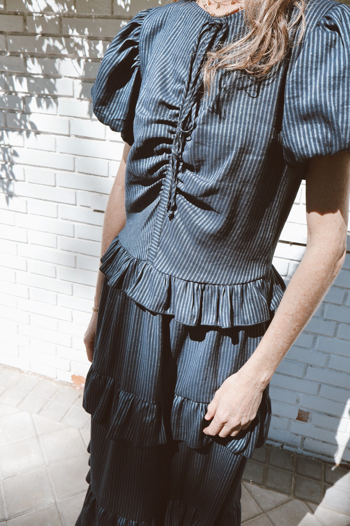 Vestido Largo Volantitos Ricky Stripes