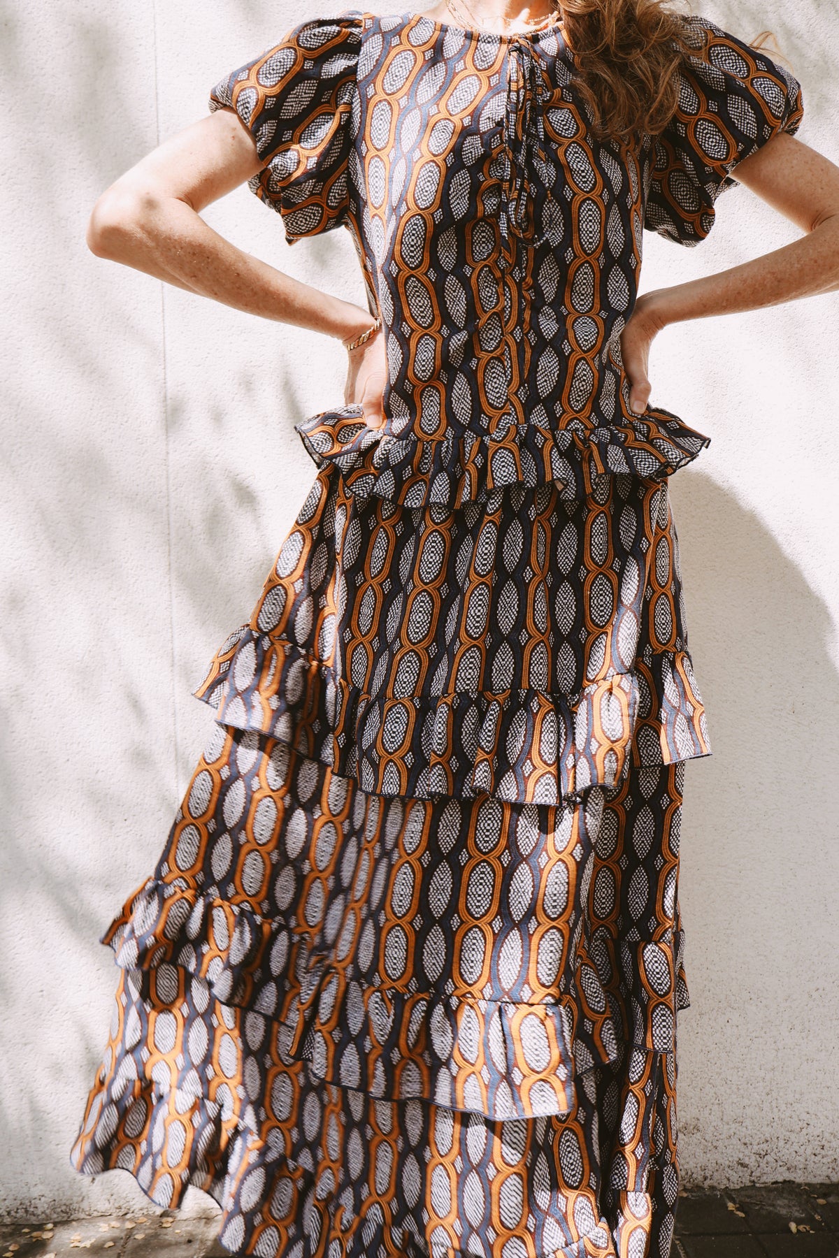 Vestido Largo Volantitos Ricky Chain