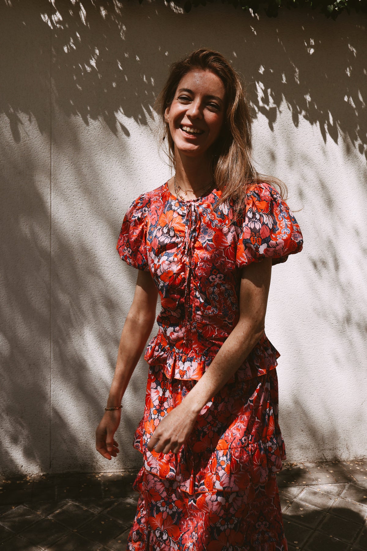 Vestido Largo Volantitos Ricky Liberty Blossom