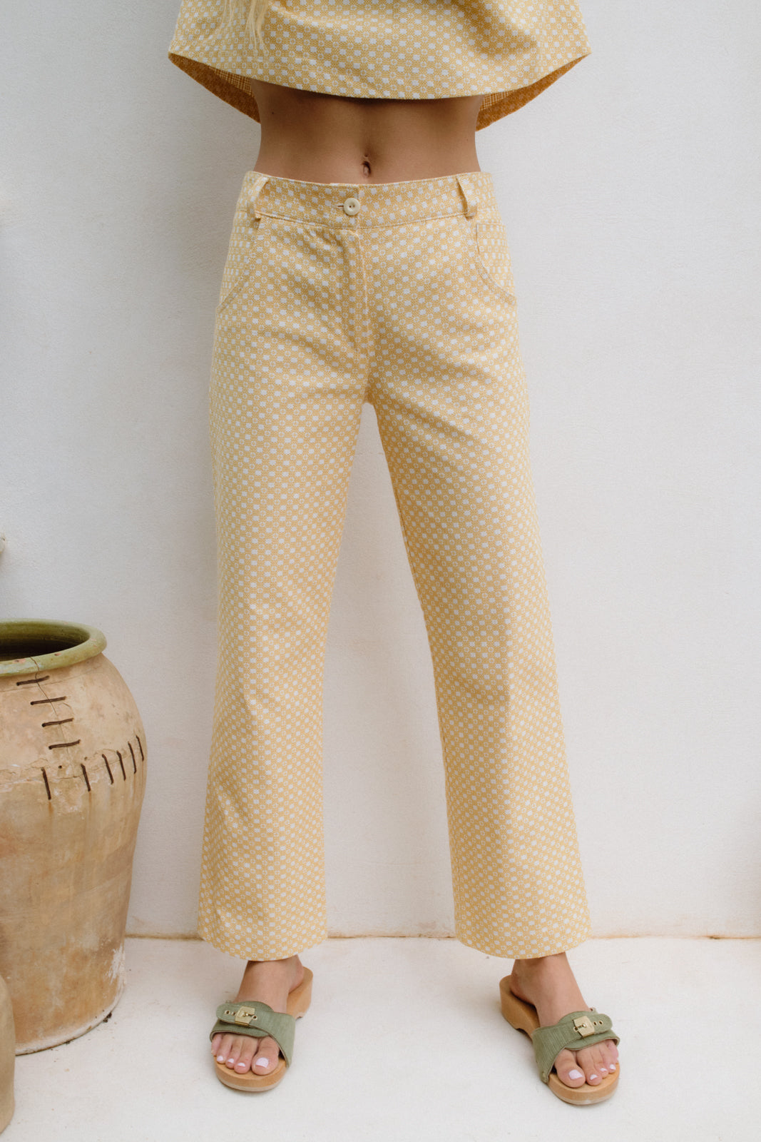Pantalon Mostaza Textura Margarita