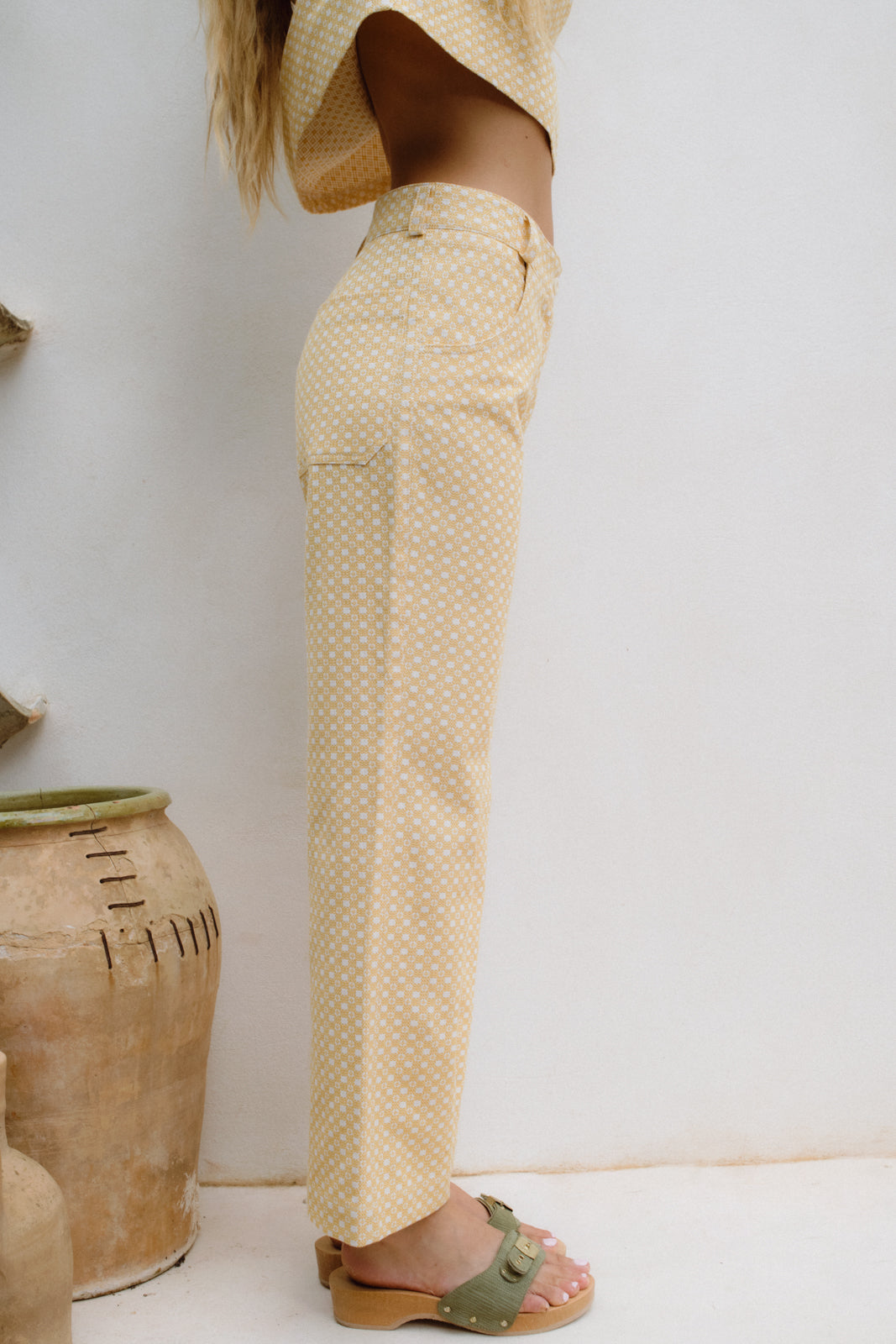 Pantalon Mostaza Textura Margarita