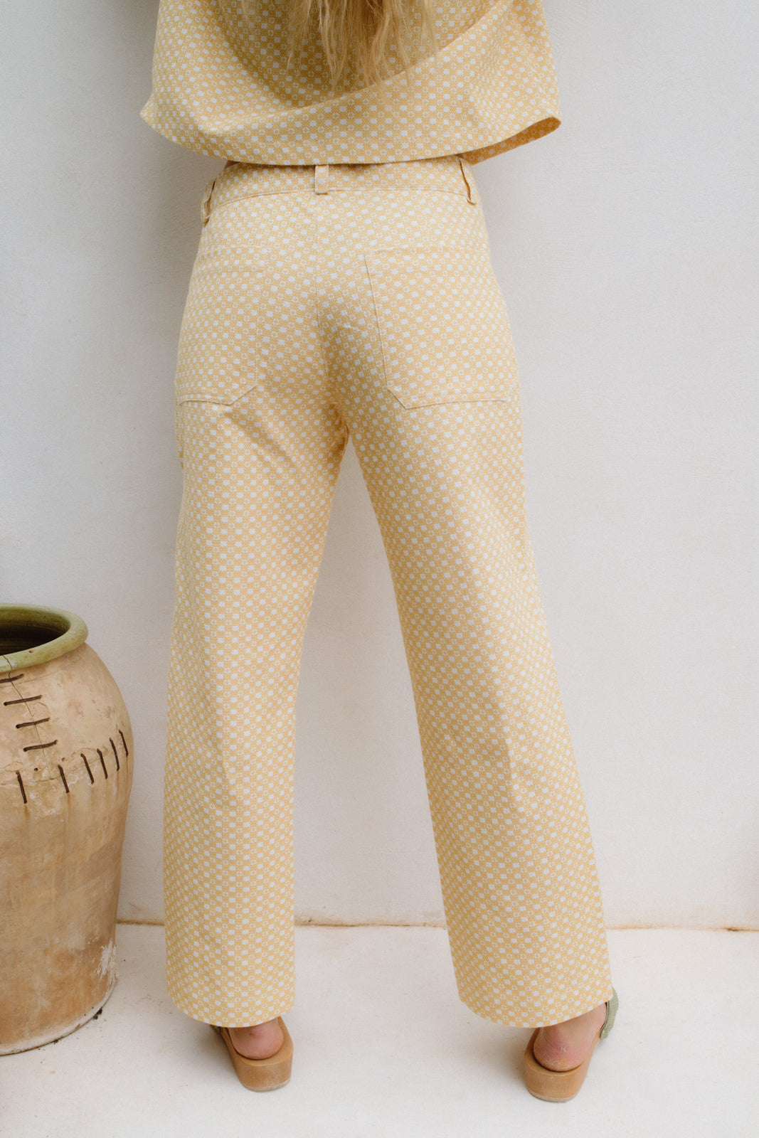 Pantalon Mostaza Textura Margarita