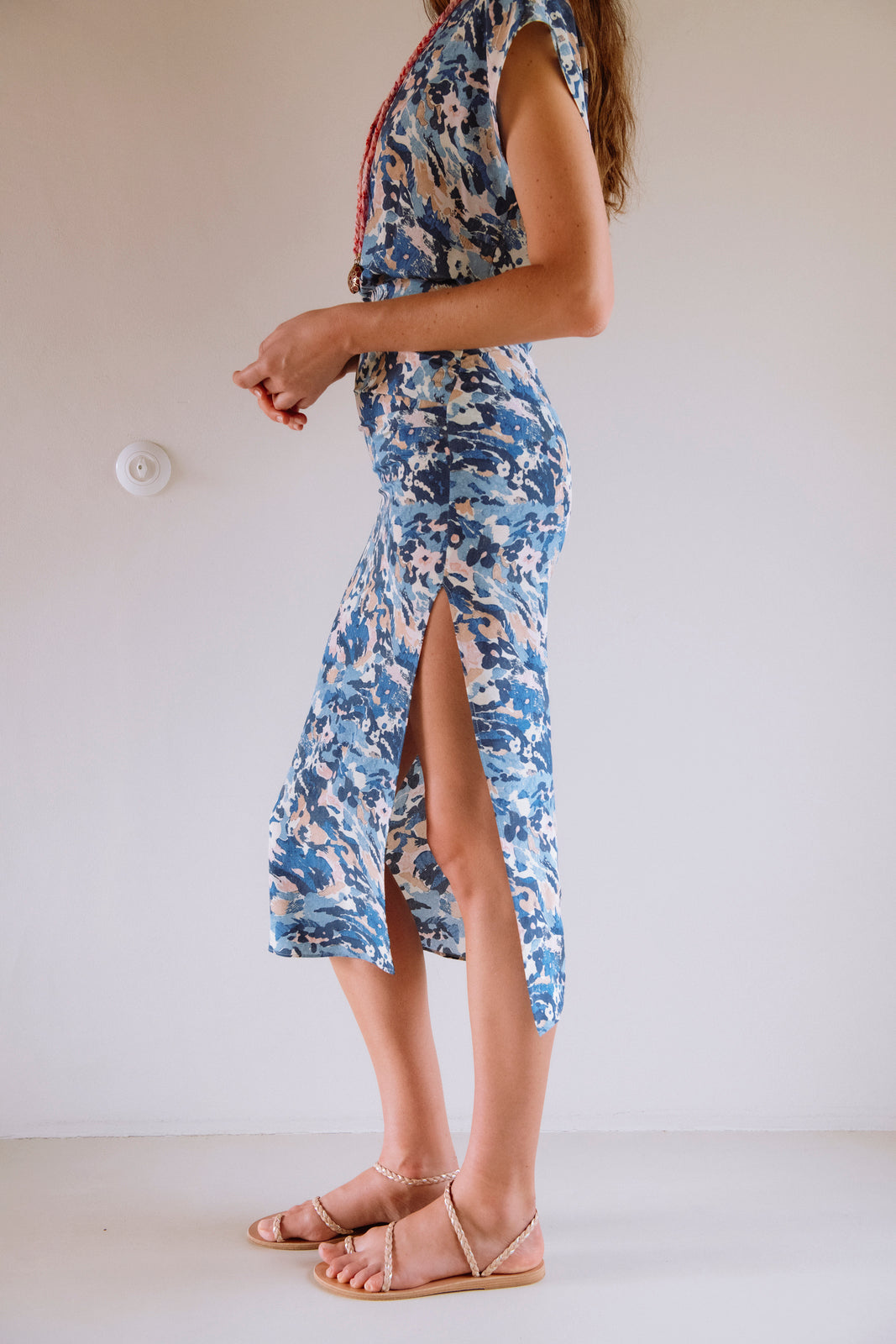 Falda Midi Fruncida Liberty Lipp - Skirt