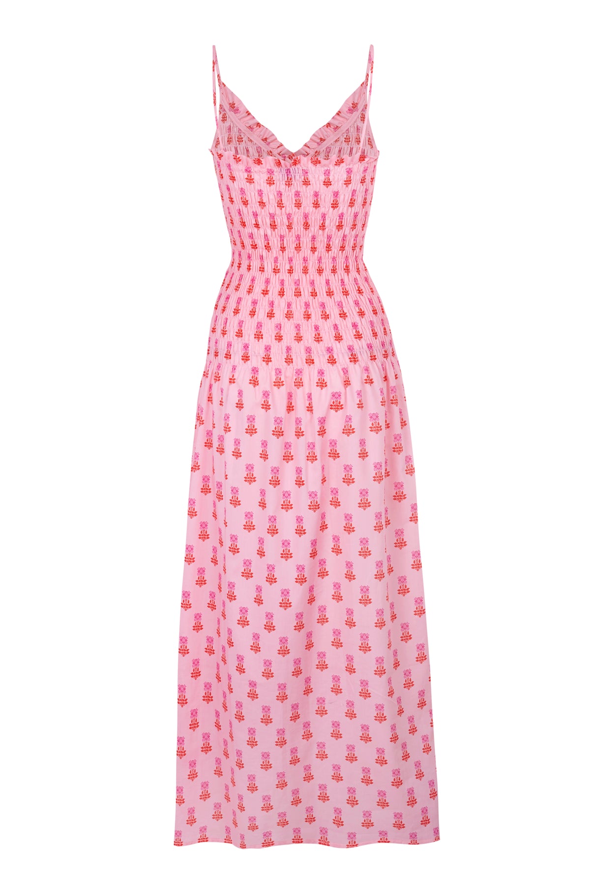 Vestido Largo Tirantes Liberty Rosa Gigi